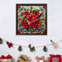 Load image into Gallery viewer, Glass Painting Poinsettia 40*40CM Full AB Square Drill Diamond Painting Drill Diamond Painting
