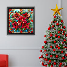 Load image into Gallery viewer, Glass Painting Poinsettia 40*40CM Full AB Square Drill Diamond Painting Drill Diamond Painting
