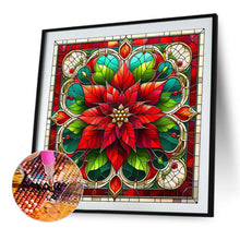 Load image into Gallery viewer, Glass Painting Poinsettia 40*40CM Full AB Square Drill Diamond Painting Drill Diamond Painting
