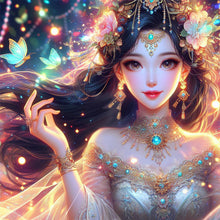 Load image into Gallery viewer, Huancan - Ancient Style Girl - 50*50CM 14CT 2 Stamped Cross Stitch

