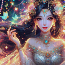 Load image into Gallery viewer, Huancan - Ancient Style Girl - 50*50CM 14CT 2 Stamped Cross Stitch
