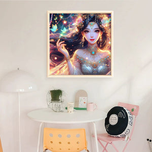 Huancan - Ancient Style Girl - 50*50CM 14CT 2 Stamped Cross Stitch