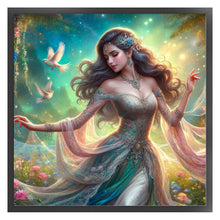 Load image into Gallery viewer, Huancan - Curly-Haired Girl - 50*50CM 14CT 2 Stamped Cross Stitch
