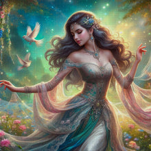 Load image into Gallery viewer, Huancan - Curly-Haired Girl - 50*50CM 14CT 2 Stamped Cross Stitch
