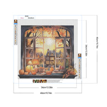 Load image into Gallery viewer, Autumn Window Scenery 40*40CM Full Round Drill Diamond Painting Drill Diamond Painting
