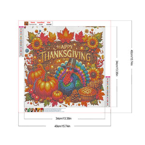 Fall Thanksgiving 40*40CM Full Round Drill Diamond Painting Drill Diamond Painting