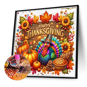 Fall Thanksgiving 40*40CM Full Round Drill Diamond Painting Drill Diamond Painting