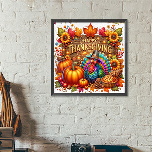 Fall Thanksgiving 40*40CM Full Round Drill Diamond Painting Drill Diamond Painting