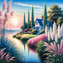 Load image into Gallery viewer, Reed Lakeside Villa 30*30CM Full Round Drill Diamond Painting Drill Diamond Painting
