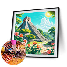 Load image into Gallery viewer, Rose Castillo Pyramid 30*30CM Full Round Drill Diamond Painting Drill Diamond Painting
