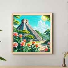 Load image into Gallery viewer, Rose Castillo Pyramid 30*30CM Full Round Drill Diamond Painting Drill Diamond Painting
