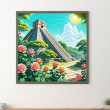 Load image into Gallery viewer, Rose Castillo Pyramid 30*30CM Full Round Drill Diamond Painting Drill Diamond Painting
