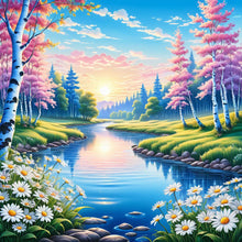 Load image into Gallery viewer, Flowery River 30*30CM Full Round Drill Diamond Painting Drill Diamond Painting
