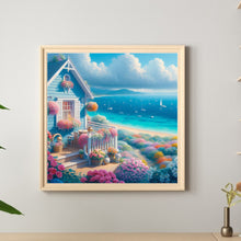 Load image into Gallery viewer, Seaside Sailboat Villa 30*30CM Full Round Drill Diamond Painting Drill Diamond Painting
