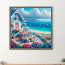 Load image into Gallery viewer, Seaside Sailboat Villa 30*30CM Full Round Drill Diamond Painting Drill Diamond Painting
