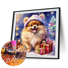 Load image into Gallery viewer, Christmas Pomeranian 30*30CM Full Round Drill Diamond Painting Drill Diamond Painting
