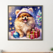 Load image into Gallery viewer, Christmas Pomeranian 30*30CM Full Round Drill Diamond Painting Drill Diamond Painting
