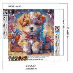 Yarn Dog 30*30CM Full Round Drill Diamond Painting Drill Diamond Painting