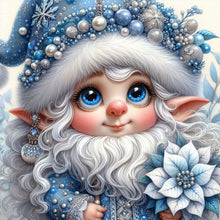 Load image into Gallery viewer, Christmas White-Haired Elf 30*30CM Full Round Drill Diamond Painting Drill Diamond Painting
