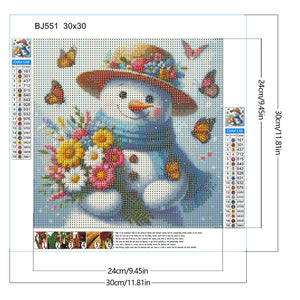 Bouquet Butterfly Snowman 30*30CM Full Round Drill Diamond Painting Drill Diamond Painting