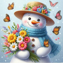 Load image into Gallery viewer, Bouquet Butterfly Snowman 30*30CM Full Round Drill Diamond Painting Drill Diamond Painting
