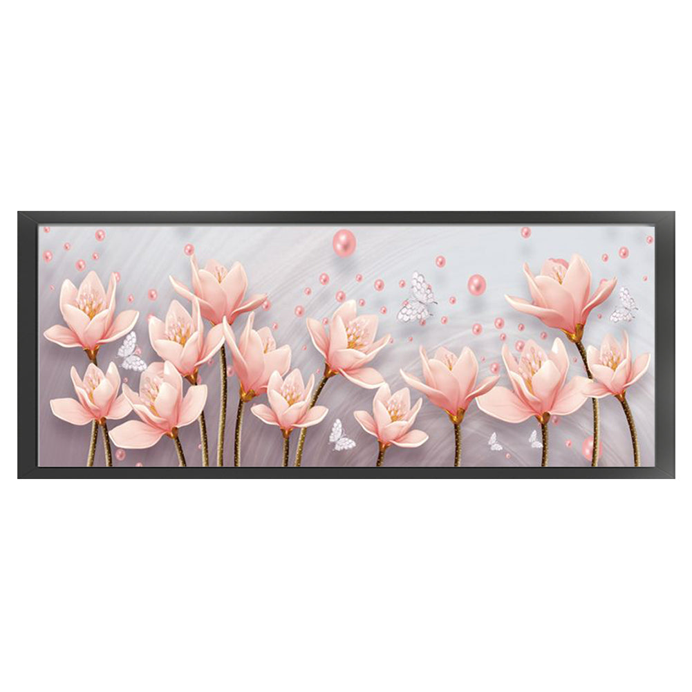 Magnolia - Partial  9CT Stamped Cross Stitch - Bead Embroidery 116x46CM/45.67x18.11in