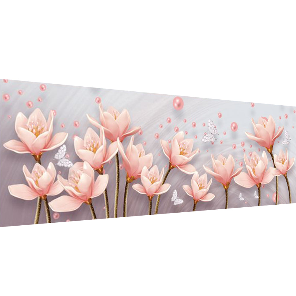 Magnolia - Partial  9CT Stamped Cross Stitch - Bead Embroidery 116x46CM/45.67x18.11in