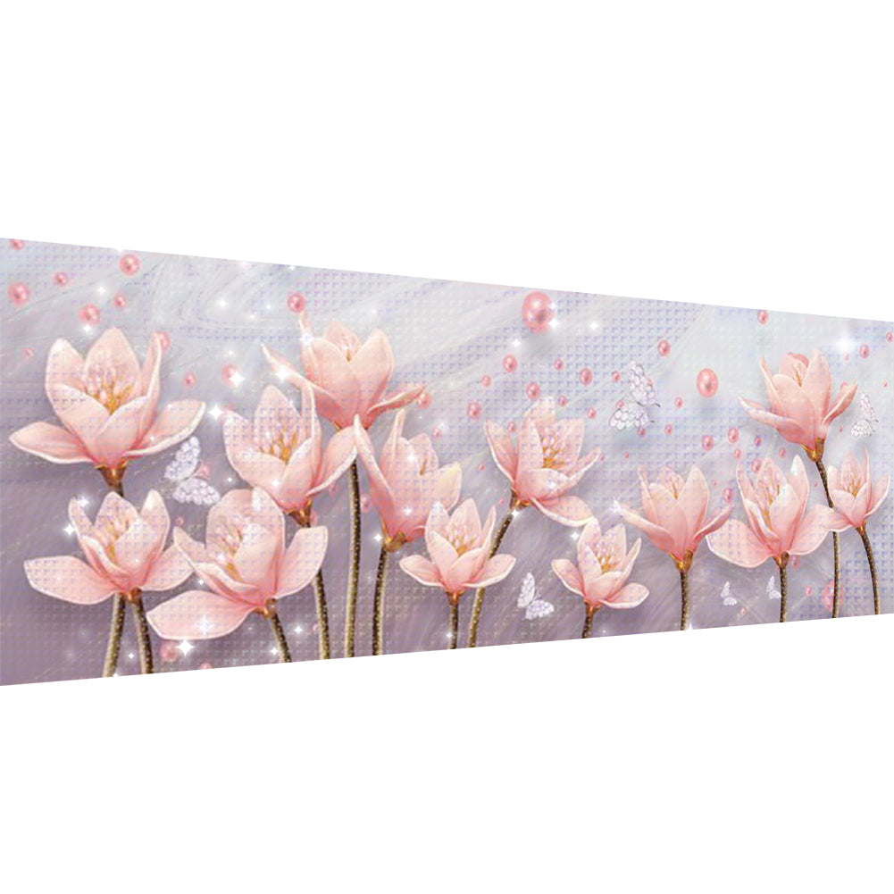 Magnolia - Partial  9CT Stamped Cross Stitch - Bead Embroidery 116x46CM/45.67x18.11in