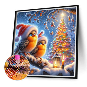 Christmas With Forest Birds 30*30CM(Canvas) Full Round Drill Diamond Painting