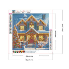 Load image into Gallery viewer, Winter Night Christmas House 30*30CM Full Round Drill Diamond Painting Drill Diamond Painting
