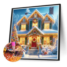 Load image into Gallery viewer, Winter Night Christmas House 30*30CM Full Round Drill Diamond Painting Drill Diamond Painting
