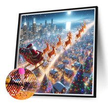 Load image into Gallery viewer, Santa Claus Over Town 30*30CM Full Round Drill Diamond Painting Drill Diamond Painting
