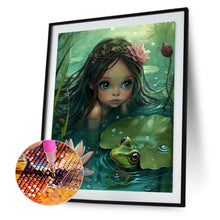 Load image into Gallery viewer, Frog Lotus Leaf Girl 40*50CM Full Round Drill Diamond Painting Drill Diamond Painting
