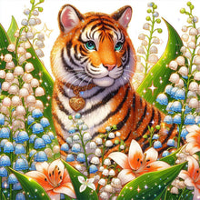 Load image into Gallery viewer, Tiger And Flowers 30*30CM Full Round Drill Diamond Painting Drill Diamond Painting
