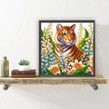 Load image into Gallery viewer, Tiger And Flowers 30*30CM Full Round Drill Diamond Painting Drill Diamond Painting
