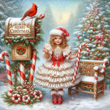 Load image into Gallery viewer, Christmas Girl 40*40CM Full Round Drill Diamond Painting Drill Diamond Painting
