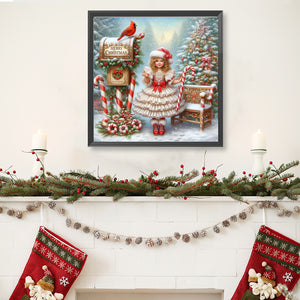 Christmas Girl 40*40CM Full Round Drill Diamond Painting Drill Diamond Painting