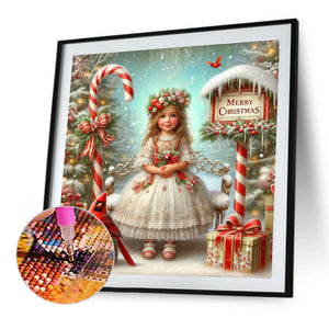 Christmas Girl 40*40CM Full Round Drill Diamond Painting Drill Diamond Painting