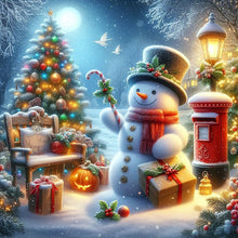 Load image into Gallery viewer, Christmas Snowman 40*40CM Full Round Drill Diamond Painting Drill Diamond Painting
