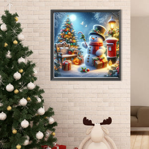 Christmas Snowman 40*40CM Full Round Drill Diamond Painting Drill Diamond Painting