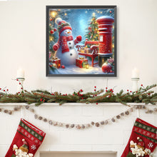 Load image into Gallery viewer, Christmas Snowman And Mailbox 40*40CM Full Round Drill Diamond Painting Drill Diamond Painting
