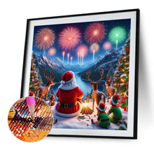 Load image into Gallery viewer, Santa Claus And Elk Watching Fireworks 40*40CM Full Round Drill Diamond Painting Drill Diamond Painting
