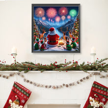 Load image into Gallery viewer, Santa Claus And Elk Watching Fireworks 40*40CM Full Round Drill Diamond Painting Drill Diamond Painting
