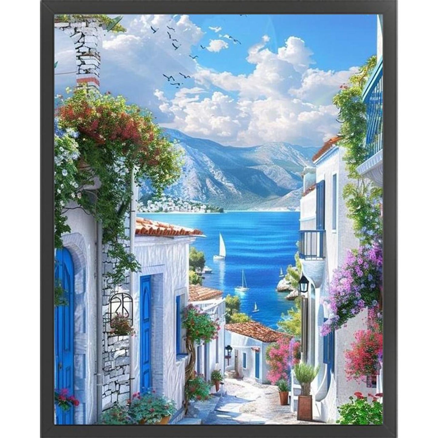Seaside Villa - Full 11CT Stamped Cross Stitch 40x50CM - Huacan