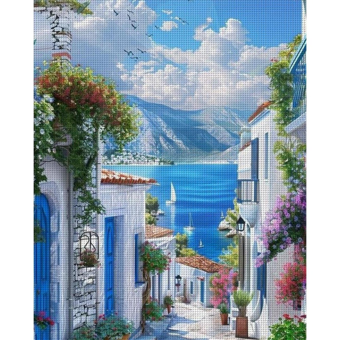Seaside Villa - Full 11CT Stamped Cross Stitch 40x50CM - Huacan