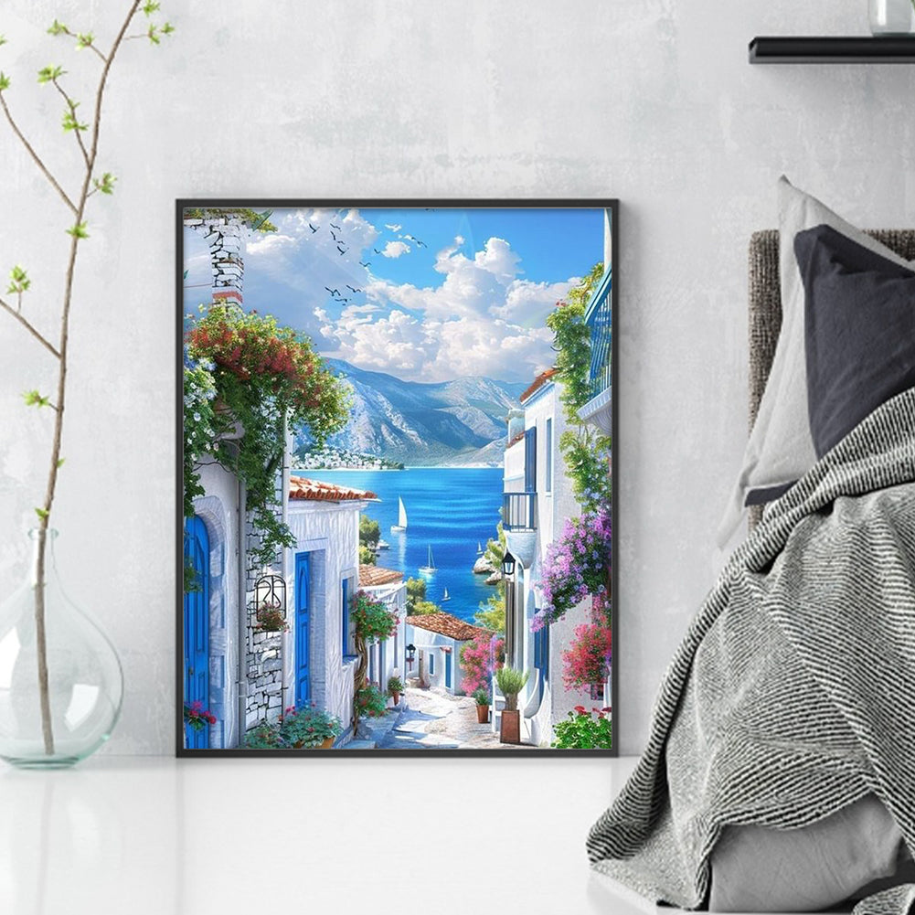 Seaside Villa - Full 11CT Stamped Cross Stitch 40x50CM - Huacan