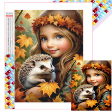 Load image into Gallery viewer, Girl Holding A Hedgehog 40*50CM Full Square Drill Diamond Painting Drill Diamond Painting
