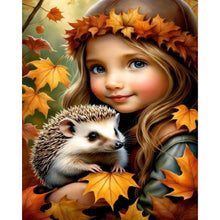 Load image into Gallery viewer, Girl Holding A Hedgehog 40*50CM Full Square Drill Diamond Painting Drill Diamond Painting
