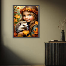 Load image into Gallery viewer, Girl Holding A Hedgehog 40*50CM Full Square Drill Diamond Painting Drill Diamond Painting
