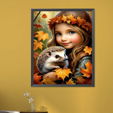 Load image into Gallery viewer, Girl Holding A Hedgehog 40*50CM Full Square Drill Diamond Painting Drill Diamond Painting
